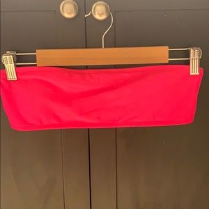 hot pink romwe bandeau bathing suit top